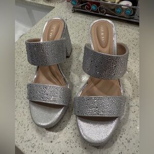 Kelly & Katie Silver Platform Sandals